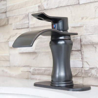 Oil Rubbed Bronze Single Handle Waterfall Bathroom Faucet