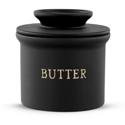 Kook Butter Keeper Dish, Ceramic Crock with Lid, For Soft Butter