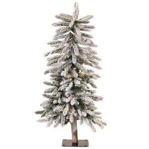 Melrose Flocked Alpine Pencil Tree - 1 of 2