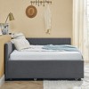 CAVINAS Full Size Bed Frame, Velvet Upholstered Tufted Bed Frame with 2 Drawers, Sofa Bed Frame with Comfortable Backrest and Armrests - 2 of 4