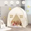 Costzon Kids Play Tent, Large Cotton Canvas Playhouse with Non-Slip Cloth, 4 Windows, Zipper, Carry Bag for Indoor/Outdoor Use (White) - 2 of 4