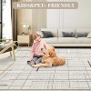 Acekool Washable Area Rug 【size】, Modern Abstract Non Slip Low Pile Thin Living Room Bedroom Carpet, Lightweight Soft Floor Mat, Rice - 4 of 4