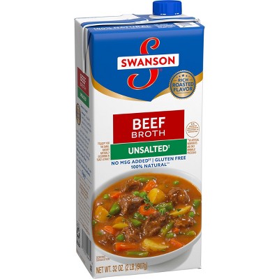 Swanson Gluten Free Unsalted Beef Broth - 32 fl oz