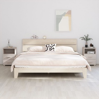 vidaXL Bedside Cabinets HAMAR 2 pcs White 15.7 in.x13.8 in.x24.4 in. Solid Wood