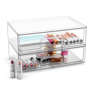 Sorbus Clear Acrylic Drawer Organizers - Makeup Case Pull-Out Drawers - 1 of 4