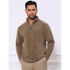 INSPIRE CHIC Men's Stand Collar Half Zip Long Sleeve Fleece Sweatshirt - 4 of 4