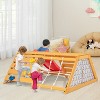 Costzon Climbing Toys for Toddlers, 5-in-1 Wooden Indoor Playground with Rock Wall, Rope Climber, Ladder, Slide & Removable Curtains - 2 of 4