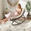 Patio Rocking Chair, Adjustable Metal Frame Lounge Chair with Cushion for Porch or Backyard - 2 of 4