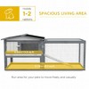 Outdoor Large Wooden Rabbit Hutch, 2-Tier 61.4" Weather-Resistant Rabbit Cage With Feeding Trough, Guinea Pig Hutch With Sliding Tray - 4 of 4