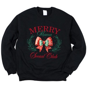Simply Sage Market Women's Graphic Sweatshirt Coquette Merry Mama Social Club - 1 of 4