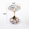 MAYEERTY Mermaid Tail End Table Modern Metal Round Side Table, Minimalist Table for Small Spaces, Living Room - 3 of 4