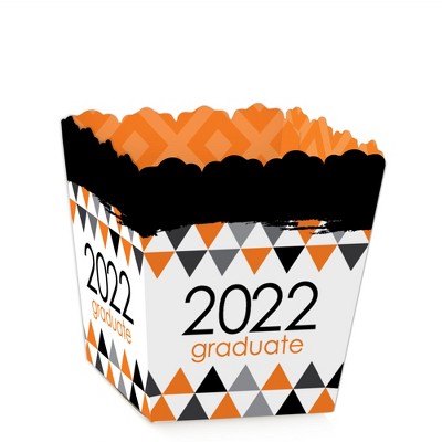 Big Dot of Happiness Orange Grad - Best is Yet to Come - Party Mini Favor Boxes - Orange 2022 Graduation Party Treat Candy Boxes - Set of 12