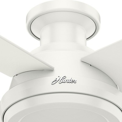 Dempsey 52" Fresh White Low Profile Ceiling Fan with Remote & Lighting