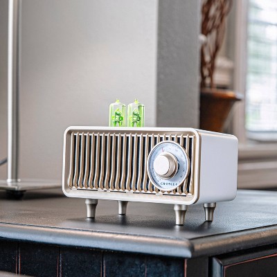 Milton White Sand Portable Vintage Radio with Bluetooth