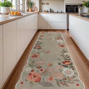 Lahome Machine Washable Back to College Series Floral Plant Floor Mat-Natural Bio-Printed Soft Rug for Living Room, School, Bedroom, or Entryway - 1 of 4