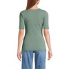 Lands' End Women's Elbow Sleeve Lightweight Jersey Side Tie Blouse - 2 of 3