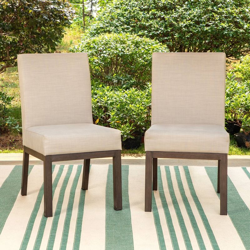 2pk Outdoor Dining Chairs with Metal Frame - Captiva Designs, 1 of 11