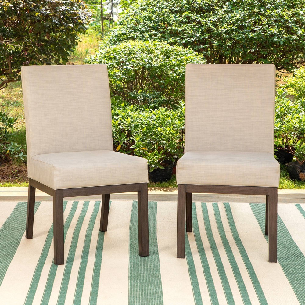 Photos - Garden Furniture 2pk Outdoor Dining Chairs with Metal Frame - Captiva Designs