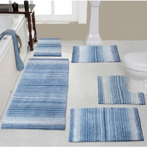 Home Weavers Classy Bathmat Rugs 4 Piece Set - Aqua