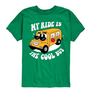Boys' - Instant Message - Back To School My Ride Is The Cool Bus Short Sleeve Graphic T-Shirt - 1 of 4