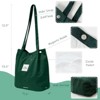 Wrapables Corduroy Tote Bag, Casual Everyday Shoulder Handbag, Forest Green - 2 of 4