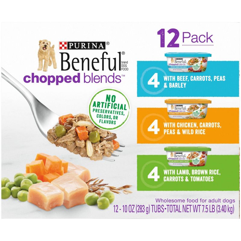 Purina Beneful Chopped Blends with Beef, Chicken & Lamb Recipes Wet Dog Food - 10oz, 6 of 8