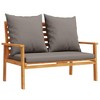 vidaXL Garden Sofa Bench Dark grey Solid acacia wood 47.2 in long - 2 of 4