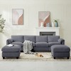 Hyleory 115" Corduroy Modular Sectional Sofa with two ottomans, U Shaped Couch,4 Seater Corner Sofa for Living Room, Office, Spacious Space - 2 of 4