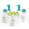 Big Dot of Happiness 1st Birthday Roar Dinosaur - Dessert Cupcake Toppers - ONEasaurus Dino First Birthday Party Clear Treat Picks - Set of 24 - 2 of 4