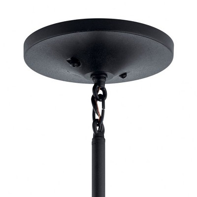 Hampshire Black Glass 1-Light Outdoor Pendant