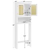 Yaheetech Freestanding Over-the-Toilet Bathroom Cabinet for Bathroom, White - 3 of 4