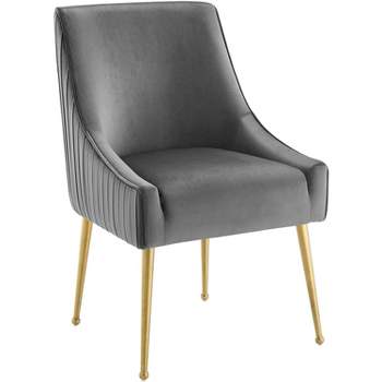 Modway Discern Pleated Back Upholstered Performance Velvet Dining Chair - Gray