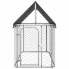 Dog Kennel Silver Galvanized steel, Polyethylene vidaXL - 3 of 4