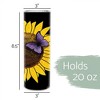 Be Bold Be Bright Be Your Bright Yellow Sunflower with Purple Butterfly 20 ounce Stainless Steel Travel Tumbler with Lid For Your On The Go Beverages - 2 of 4