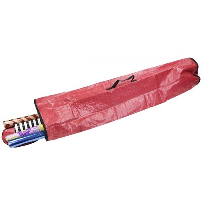 Home Basics Textured PVC Christmas Wrap Organizer, Red