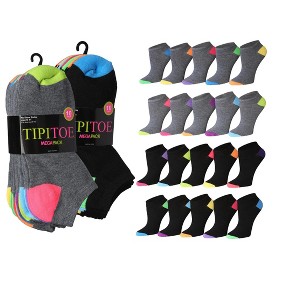 Women's Black & Grey Low Cut Socks - 20 Pairs - 1 of 4