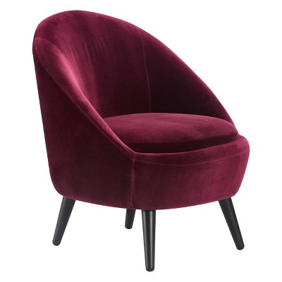 Elegant Black Velvet Barrel Accent Chair with Ottoman