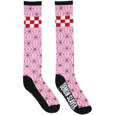 Demon Slayer Anime Nezuko Kamado Costume Knee High Socks For Women 1 Pair