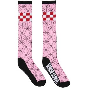 Demon Slayer Anime Nezuko Kamado Costume Knee High Socks For Women 1 Pair - 1 of 4