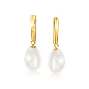 Ross-Simons 8.5-9mm Cultured Pearl Drop Earrings in 14kt Yellow Gold - 1 of 4