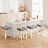 Counter Height Bar Stools, 24 Inch PU Leather Barstools with Heavy Duty Metal Legs, Thick Saddle Seats Breakfast Stools for Kitchen Island, Bar - 4 of 4