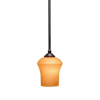 Toltec Lighting Zilo 1 - Light Pendant in  Dark Granite with 5.5" Zilo Cayenne Linen  Shade