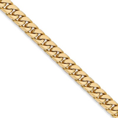 Black Bow Jewelry 5mm, 14k Yellow Gold, Solid Miami Cuban (Curb) Chain Necklace