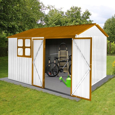 NicBex 10 X 8FT Metal Outdoor Storage Shed with Lockable Doors and Air Vents for Backyard,Garden,Patio