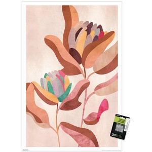 Trends International Reinders: Flowers - Earth Flowers in Floral Terra Unframed Wall Poster Print Clear Push Pins Bundle 22.375" x 34" - 1 of 4