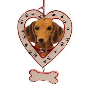 Kurt S. Adler 4.5 Inch Dog In Heart W/ Bone Canine Best Friend Tree Ornaments - 1 of 2