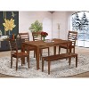 HomeStock 6-Piece Rectangle Mahogany Finish Solid Wood Top Dining Table with 1 Bench, 4 Chairs - 2 of 4