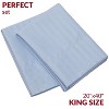 Mellanni 1800 Pillowcase Set 2 pc Set of 2 King Size Striped Light Blue - 2 of 4