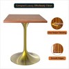LeisureMod Verve 24" Sqaure Dining Table - Modern MDF Top with Brushed Gold Pedestal Base Accent Cafe Table for Kitchen, Home, and Cafes - 4 of 4