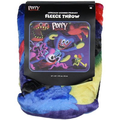 Poppy Playtime Huggy Blue Cartoon Fleece Throw Blanket 50" x 60"